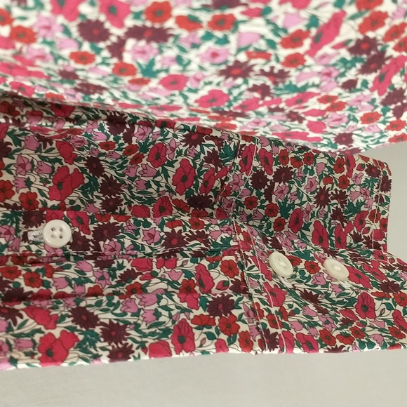 Liberty Print Blouse Cotton Floral Button Down Shirt Classic English Quality - Picture 6 of 9